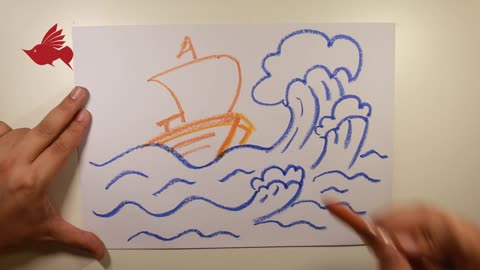 看视频学画画之海浪,5分钟学会一幅画,兴趣班的钱也省啦